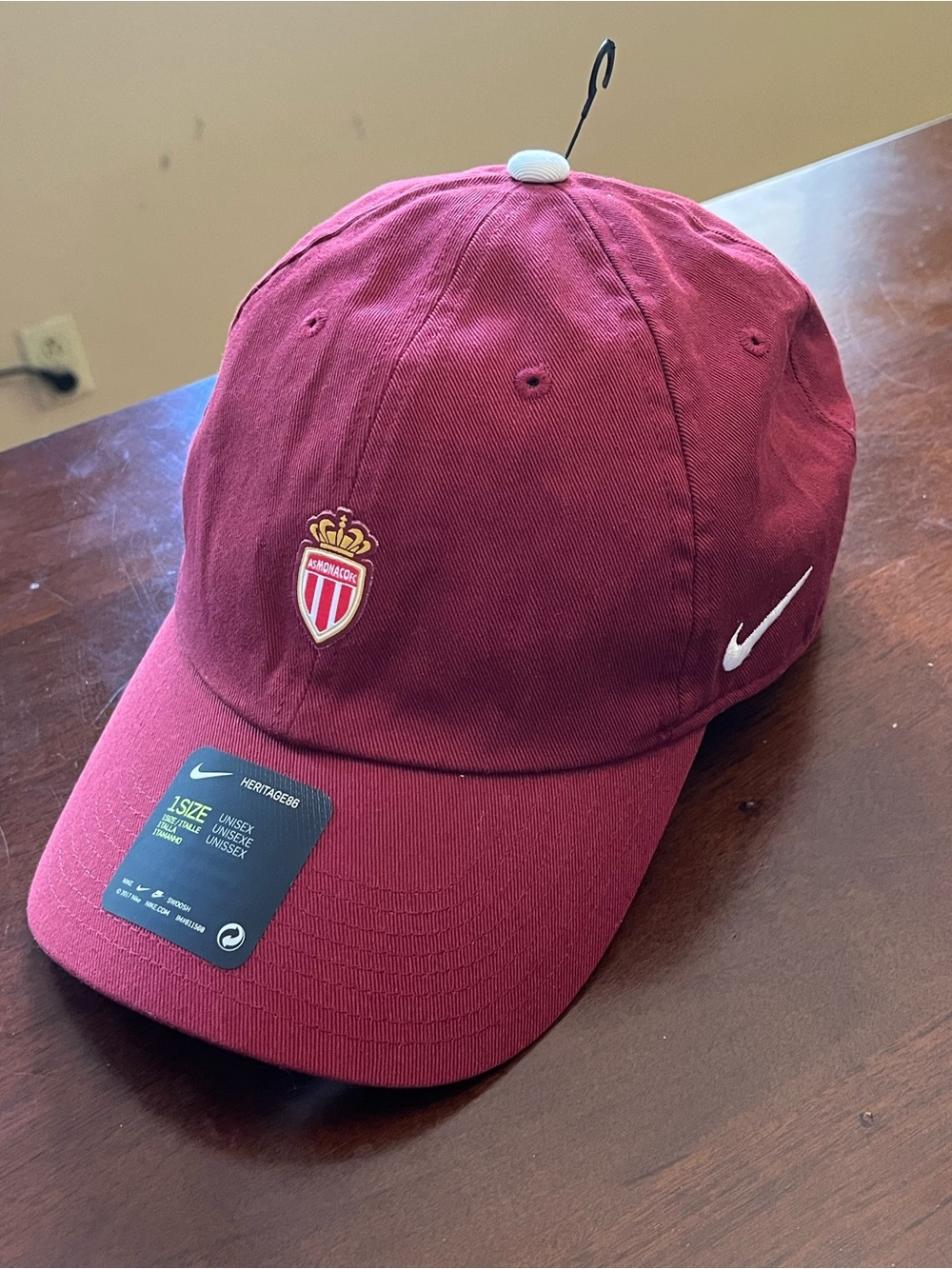 Nike Maroon Baseball Cap with AS Monaco Badge